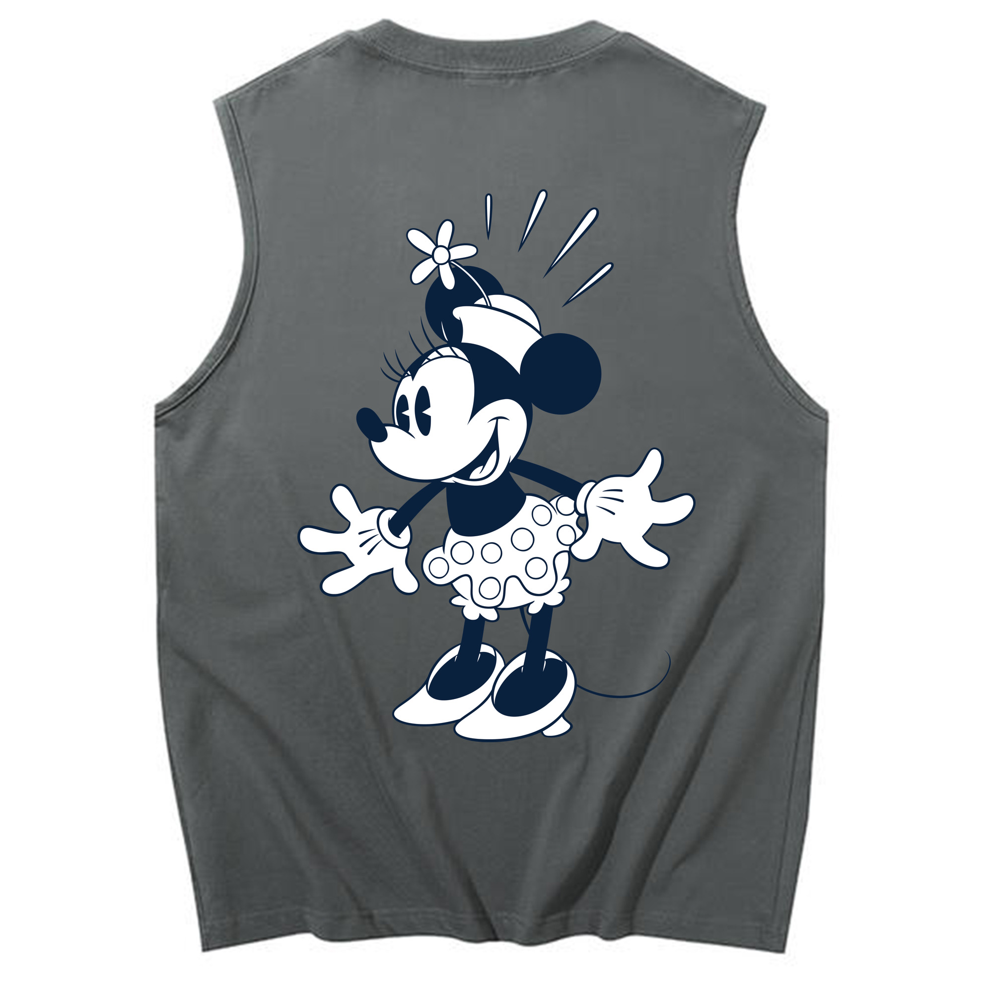 ミッキーマウス Mickey Mouse コットン100％タンクトップ（背面プリント）